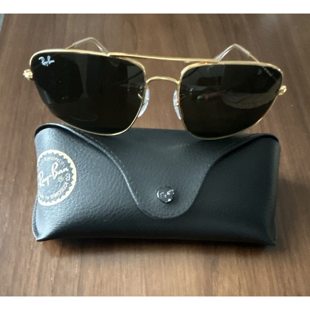 Ray-Ban RB30981 Caravan Arista sunglasses Size 58-16 Gold /Green lens Excellent